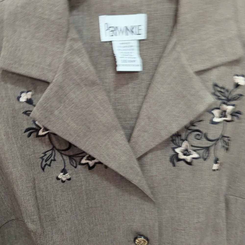 Vintage Jacket Blazer Brown Tailored w/Applique 16WP Periwinkle - Picture 5 of 15